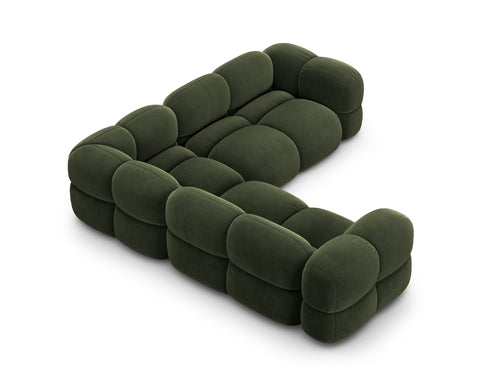 Cosmopolitan Design Hoekbank Loretto 4-zits, flueel groente - 250x250x68cm