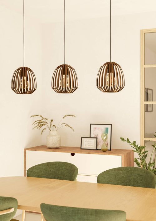 EGLO hanglamp Espinal - 3xe27 - b 90 cm - brons - staal - vtwonen shop