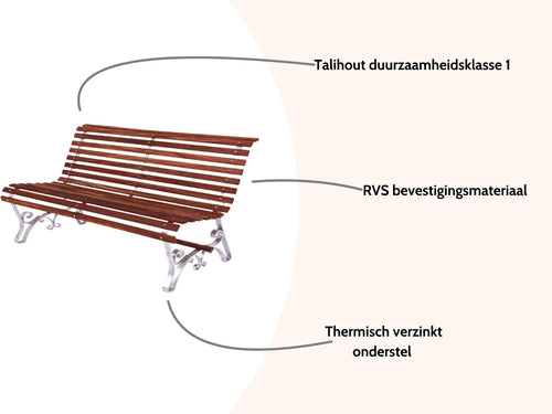 MaximaVida tuinbank Budapest 165 cm - uit exclusief Taliwood - vtwonen shop
