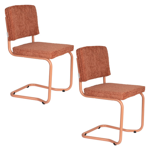 Zuiver Ridge Kink Eetkamerstoelen  Soft Terra - Set van 2 - vtwonen shop