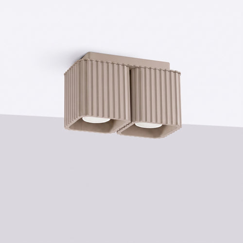 Sollux Lighting Plafondlamp RIFF 2 taupe GU10 - 20,5x10x12cm