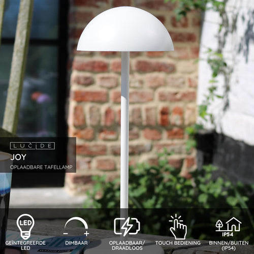Lucide tafellamp JOY - Geïntegreerde LED - Wit - vtwonen shop