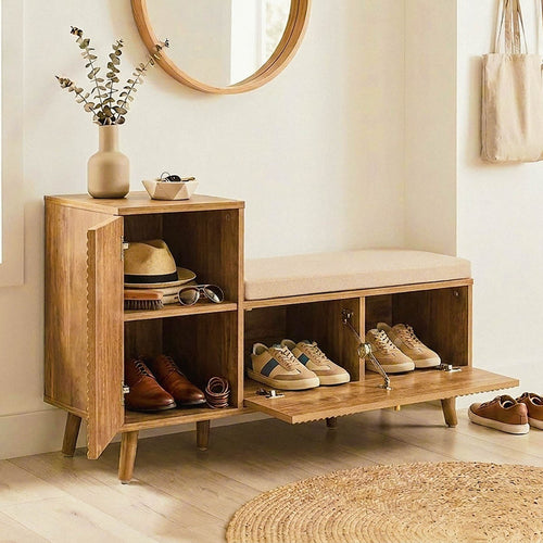 Calicosy - Schoenenbank EDEN - Licht hout 101x39x59 cm