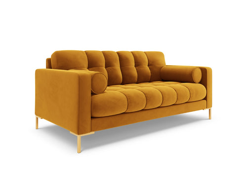 Cosmopolitan Design Bank Bali 2-zits, flueel, geel - 96x152x75cm