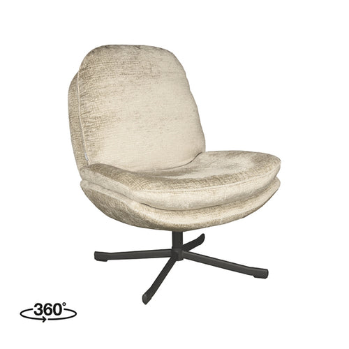 LABEL51 Fauteuil Noel - Zand - Draaibaar - 80x66x57cm