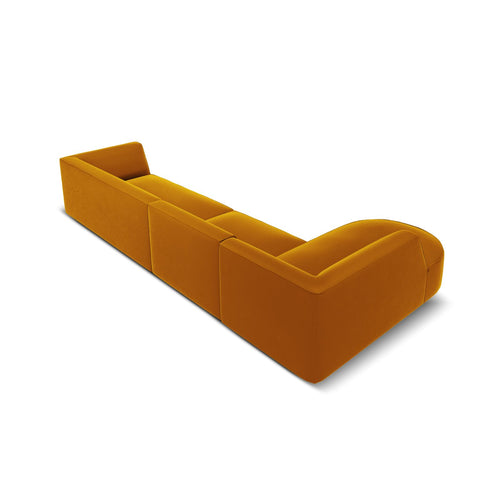 Cosmopolitan Design - Modulaire hoekbank links Siena 5-zits, flueel geel - 180x366x69cm