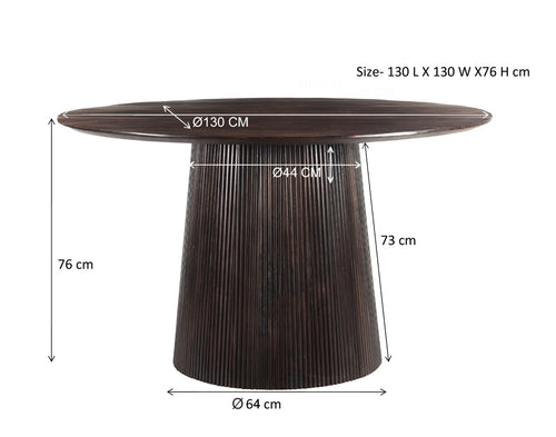 Livingfurn eetkamertafel Salvator Walnut - 130cm - mangohout