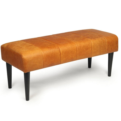 Furnhouse bankje Athea - Cognacbruin - Leer - 50x120x48