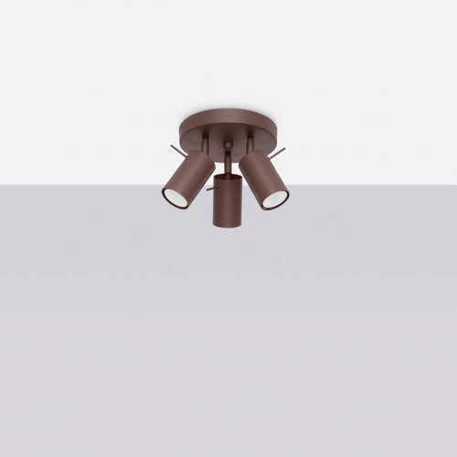 Sollux Lighting Plafondlamp RING 3P bruin - 25,7x25,7x14,5cm