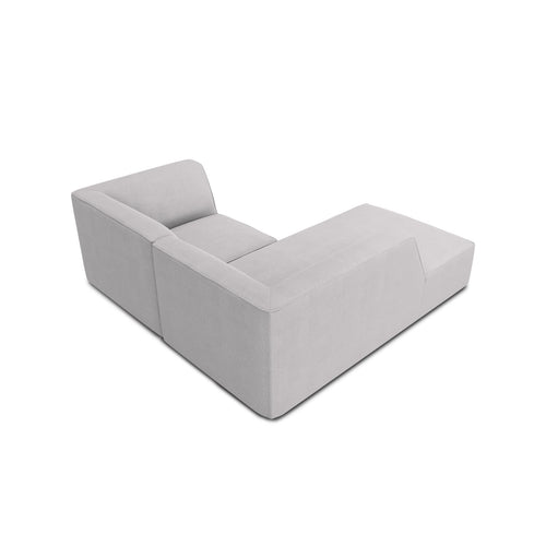 Cosmopolitan Design - Modulaire hoekbank links Siena 3-zits, structurele stof lichtgrijs - 180x186x69cm