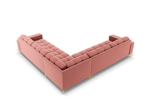 Cosmopolitan Design Symmetrische hoekbank Bali 6-zits, flueel, roze - 256x256x75cm
