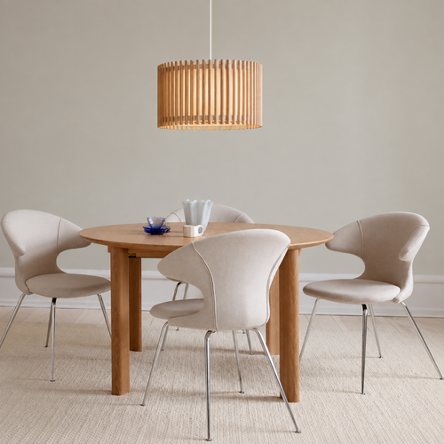 Umage Komorebi Large hanglamp natural oak - met koordset wit - Ø 45 cm