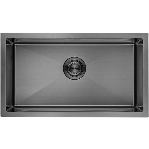 LOMAZOO spoelbak Sierra - met accessoires - RVS - gun metal - 70 x 40 cm