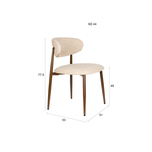 Housecraft Living Noor Eetkamerstoelen Beige - Set van 4
