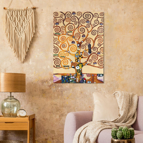 Artfulprints Poster Gustav Klimt - Tree of life   - A4 21x29.7 cm - Geel