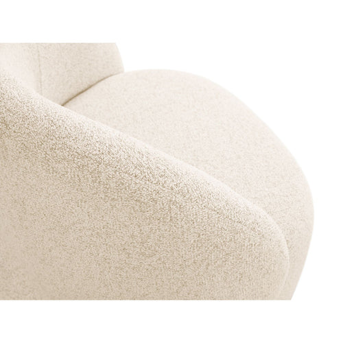 Cosmopolitan Design - Fauteuil Bari structurele stof lichtbeige gemêleerd - 72x86x80cm