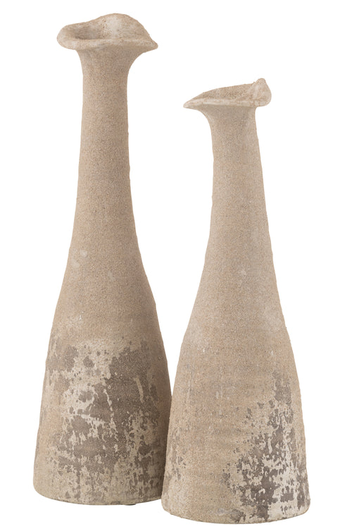 J-Line vaas Antiek - keramiek - naturel - large - 59 cm hoog