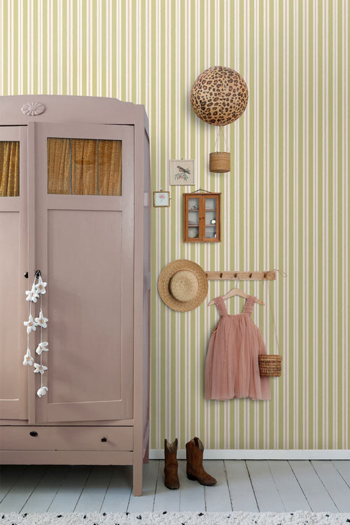 ESTAhome behang strepen groen en bruin - 50 x 900 cm - 131962