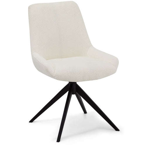 Furnhouse eetkamerstoel Helena - Crème wit - Stof (Bouclé) - Set van 2