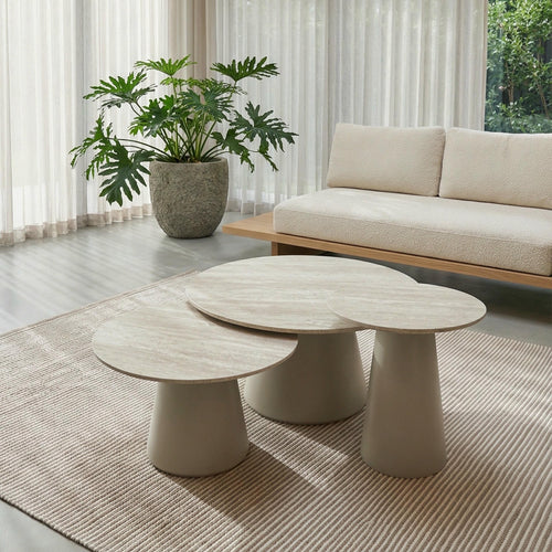 Furnhouse salontafel set Tango - Beige - Ø 45/60/80 cm