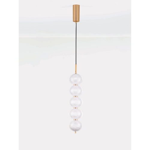 Nova Luce KLELIA Slanke hanglamp voor plafond, messing goud, Triac dimbaar, LED, 30W, 2482lm, 3000K