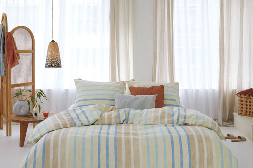 Walra - Dekbedovertrek Natural Stripes - 240x220 cm - Jade