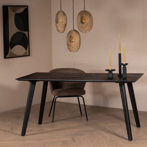 Giga Meubel Eettafel Oslo - Zwart Mangohout - 160x90x76cm