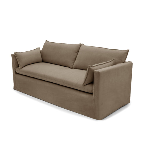 Sia Home - 3-zitsbanken KALI - Linnen en katoen - Marron glacé - 206cm - vtwonen shop