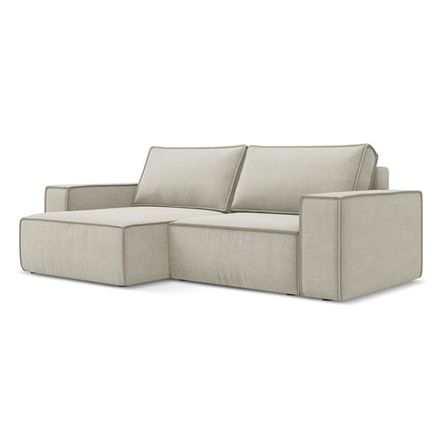 LaMiaSofa hoekbank links Livorno - textuurstof - lichtbeige - 257x148x82