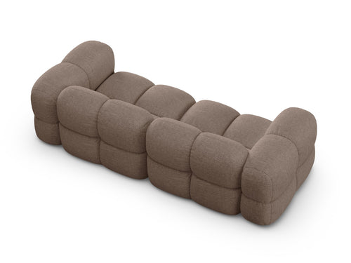 Cosmopolitan Design Bank Loretto 4-zits, structurele stof cappuccino - 100x250x68cm