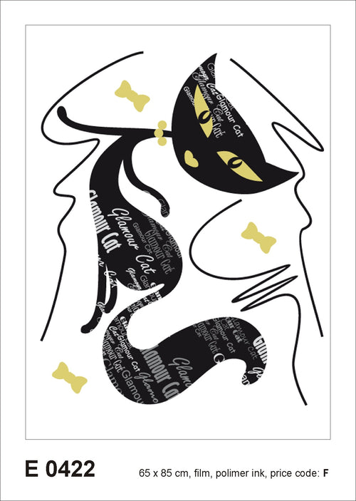 Sanders & Sanders muursticker kat zwart - 85 x 65 cm - 600247