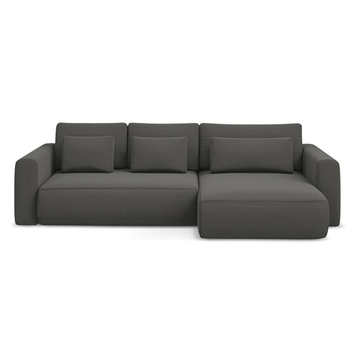LaMiaSofa hoekbank rechts Perugia - velours - staal - 278x149x82