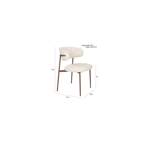 Housecraft Living Claes Eetkamerstoelen Gemêleerd Off-White - Set van 4