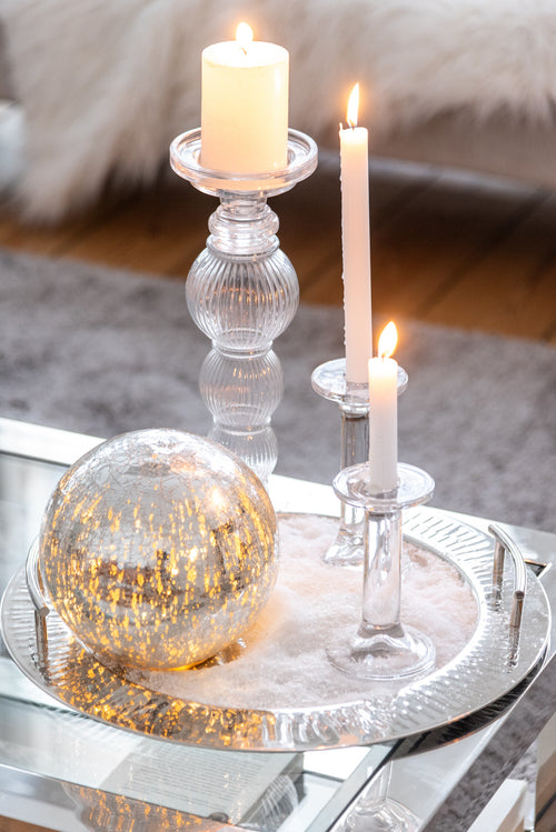 J-Line kandelaar Effen - glas - transparant - small - vtwonen shop