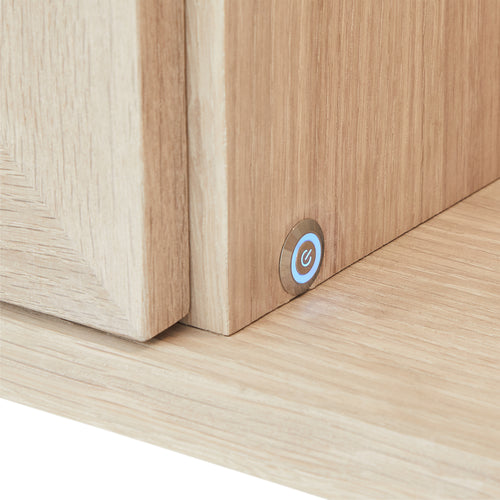 Furnhouse 3-deurs wandkast Porto - Witte olie - MDF, Eikenfineer, Glas - 34x160x60