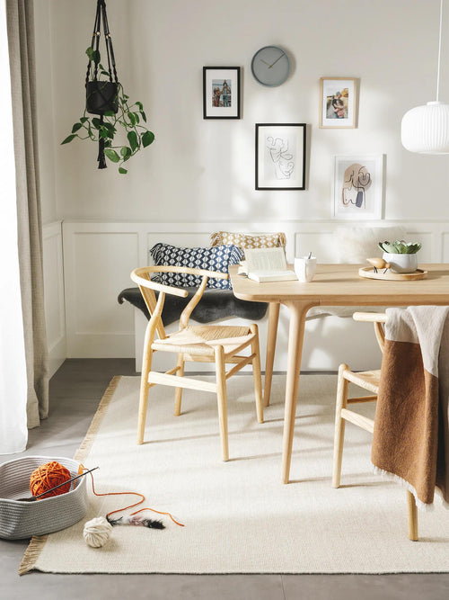 benuta plat geweven vloerkleed Mia - beige - 250x350 cm