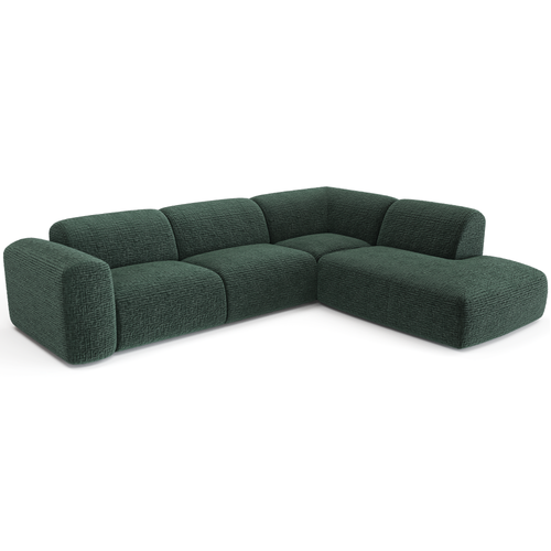 Sia Home - Rechte hoekbanken MYRA - Fluweel met patroon - Smaragdgroen - 269cm - vtwonen shop