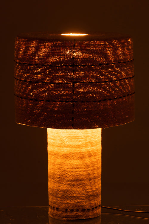 J-Line lamp Stippellijnen - zeegras - naturel/zwart - vtwonen shop