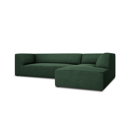 Cosmopolitan Design - Modulaire hoekbank rechts Siena 4-zits, structurele stof groente - 180x273x69cm