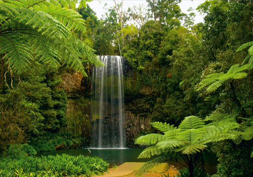 Sanders & Sanders fotobehang waterval groen - 180 x 127 cm - 600345