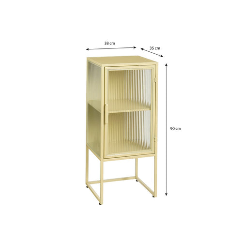 Mica Decorations Clifton Opbergkast met Deuren - L38 x B35 x H90 cm - Metaal - Beige