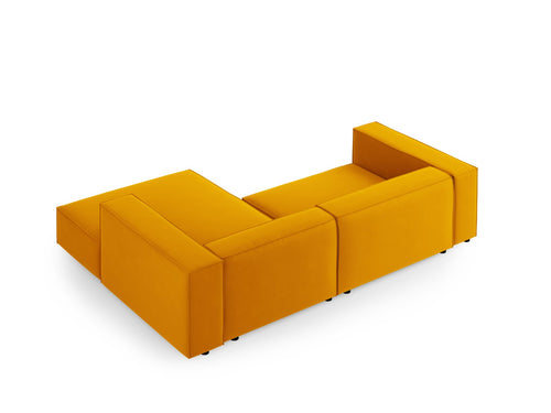 Cosmopolitan Design rechter hoekbank Arendal 3-zits, flueel, geel - 166x224x70cm