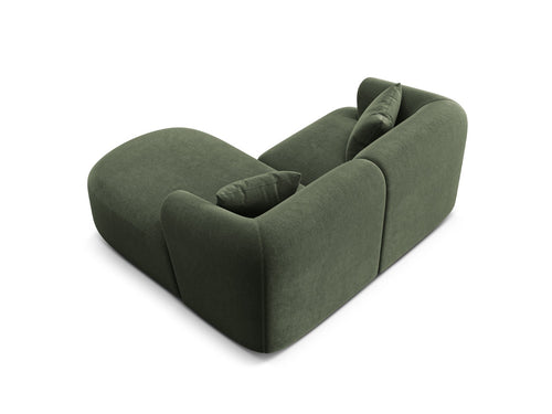 Cosmopolitan Design Modulaire hoekbank rechts Campi 3-zits, flueel groente - 156x180x70cm