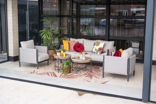 Set van 2 bijzettafels Benidorm - wicker & aluminium - binnen / buiten - vtwonen shop