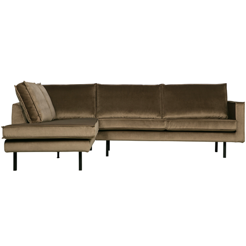 BePureHome hoekbank links Rodeo - Velvet - Taupe - 85x266x213 - vtwonen shop