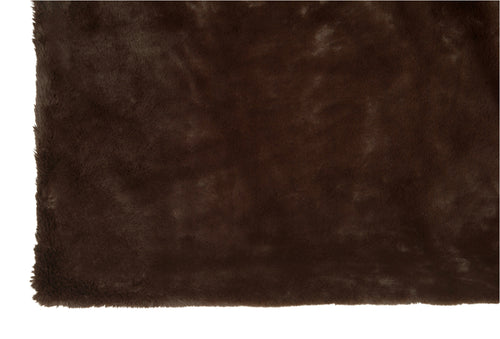 J-Line plaid Cutie - fleece deken – polyester – donkerbruin - 180 x 130 cm