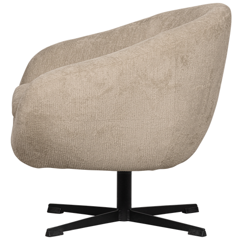 BePureHome draaibare fauteuil Derby - Polyester - Zand - 70x85x74 - vtwonen shop