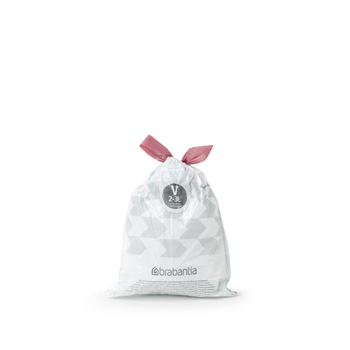 Brabantia PerfectFit Afvalzak, code V, 2-3 liter, 200 stuks, set van 10 rollen - White