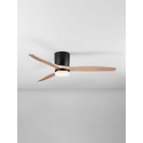 Nova Luce ALOA Plafondventilator Sandy Black, naturel hout, LED 18W 1170lm 3000-4000-6500K kleurtemperatuur, afstandsbediening