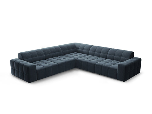 Cosmopolitan Design Symmetrische hoekbank CHICAGO 4-zits, chenille koningsblauw - 285x285x78cm